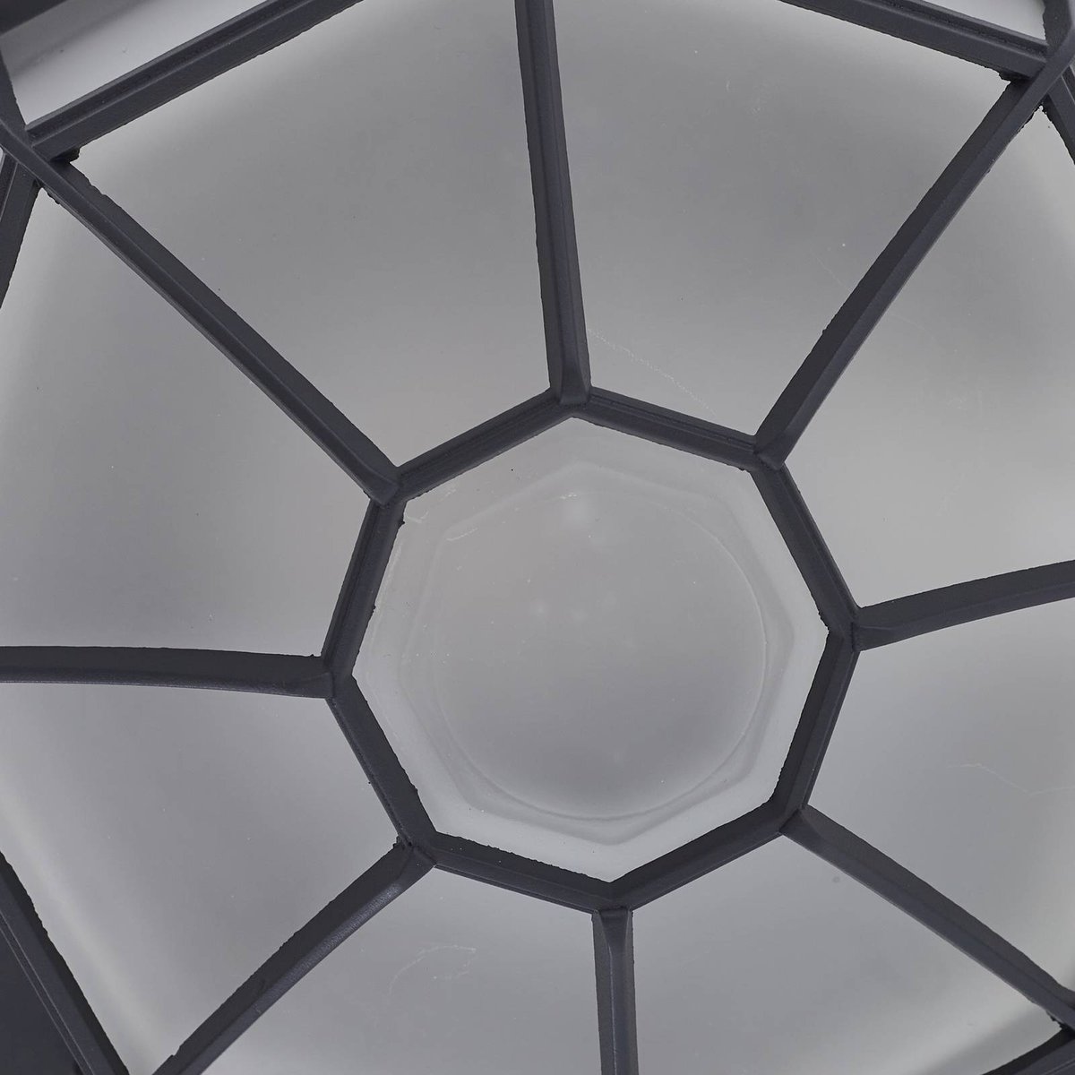 Plafonnier en aluminium moderne, Idril gris foncé, opale, LINDBY