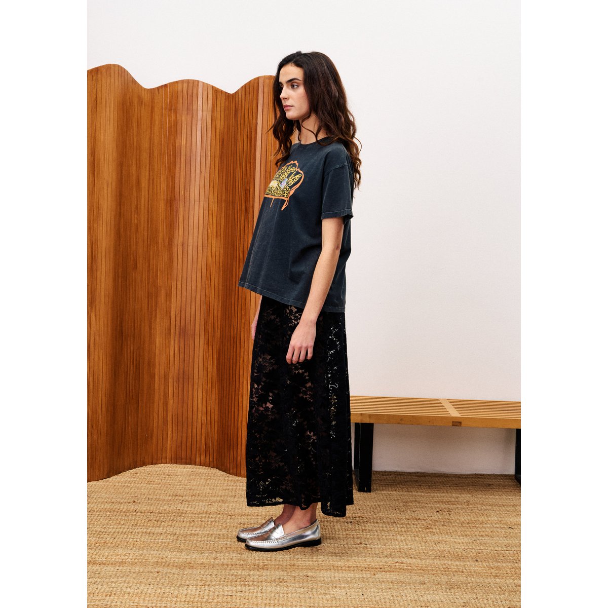 Jupes midi HEBERT noir, FRNCH