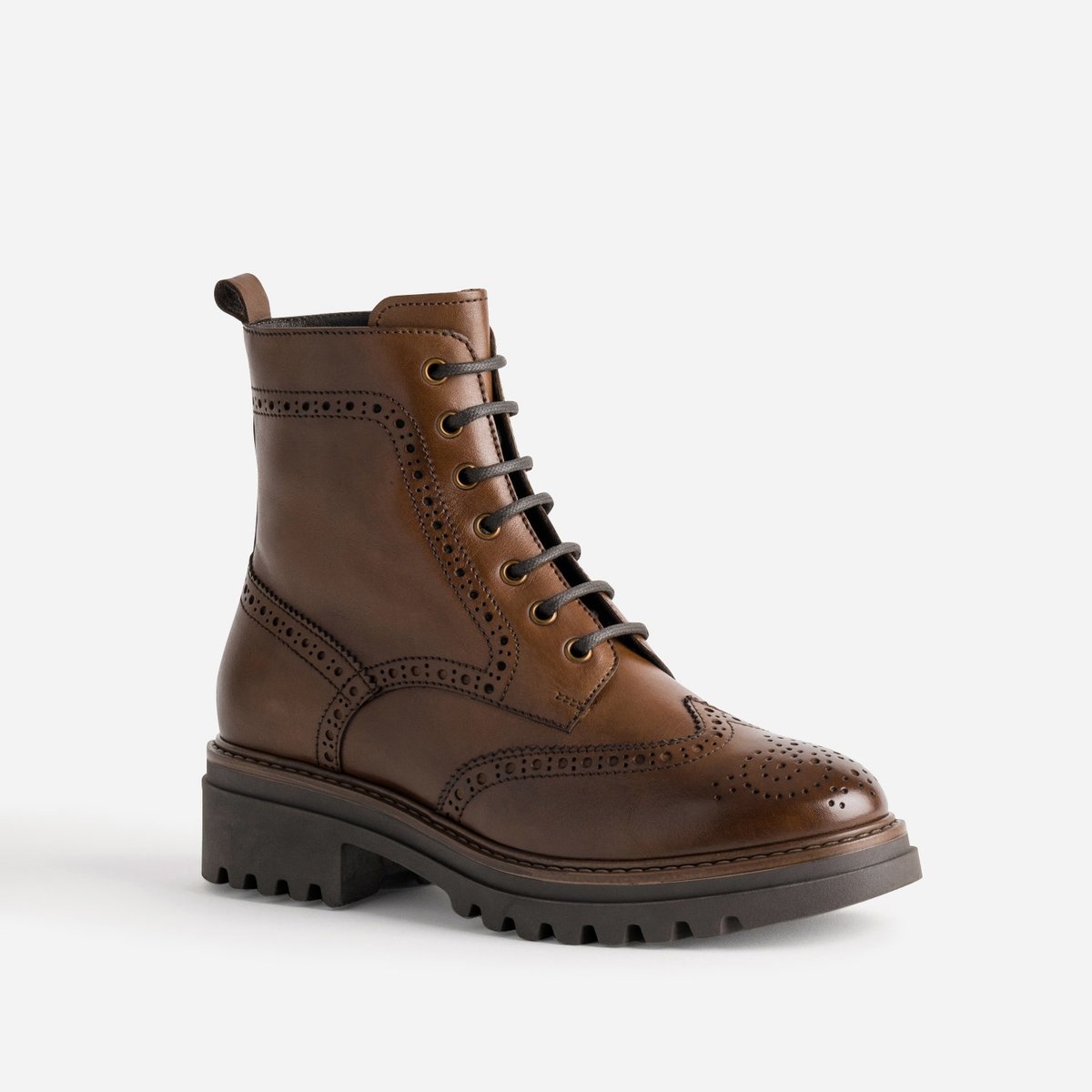 Boots en cuir LEA cognac, TEXTO