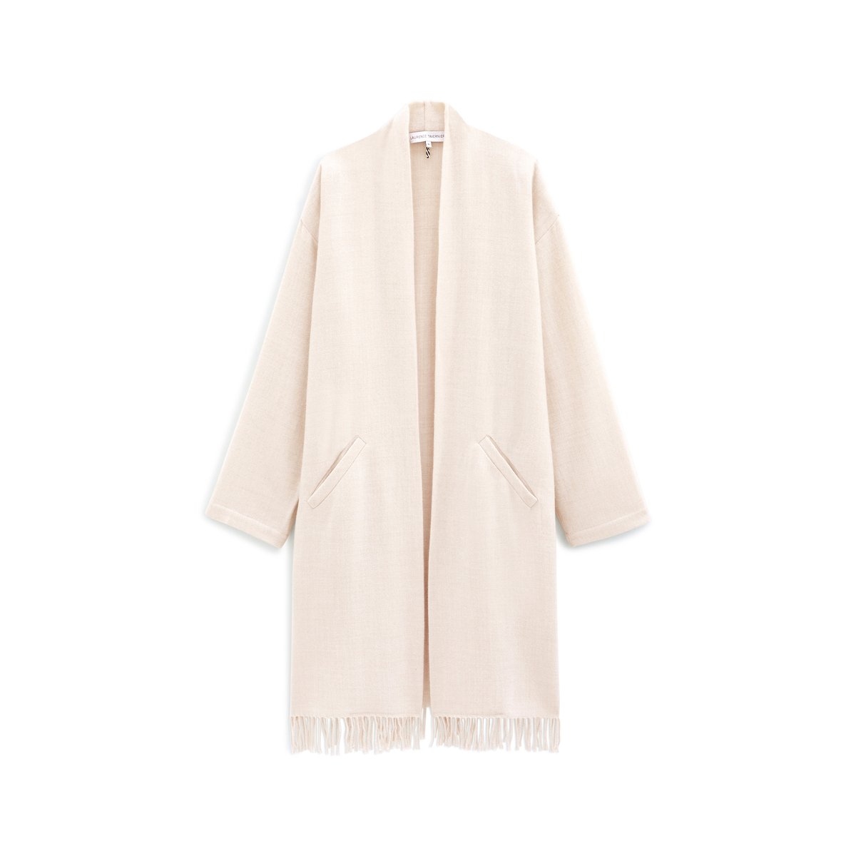 Poncho long en laine LAURENCE crème, LAURENCE TAVERNIER