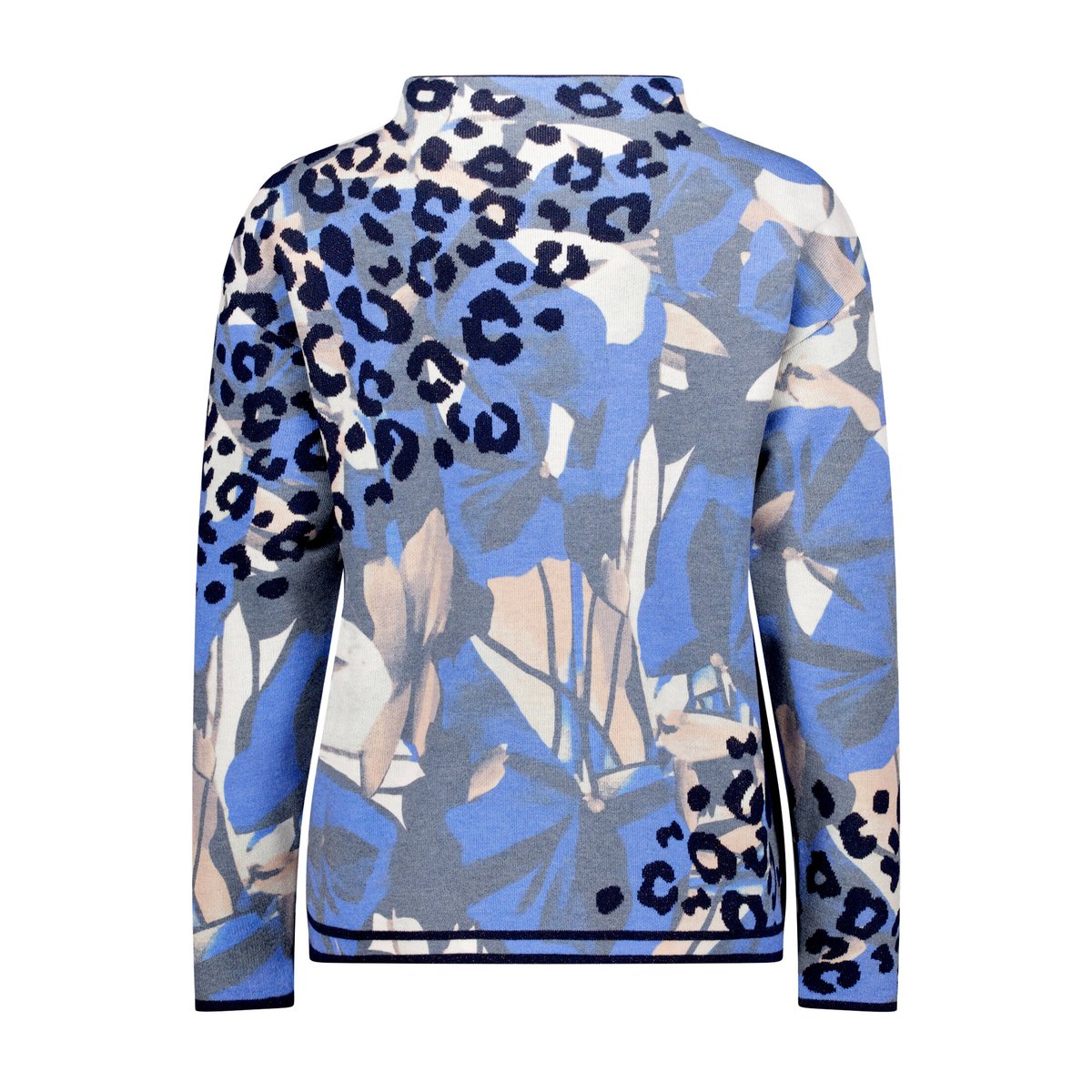 Pull-over en maille à imprimé bleu/beige, BETTY BARCLAY