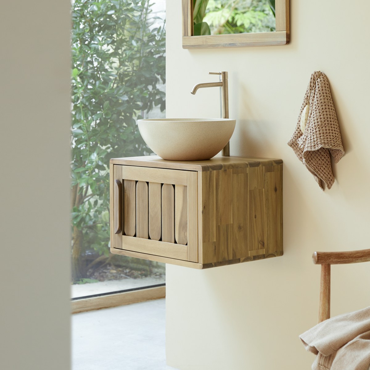 Meuble Salle De Bain en Acacia massif, LILA naturel, TIKAMOON