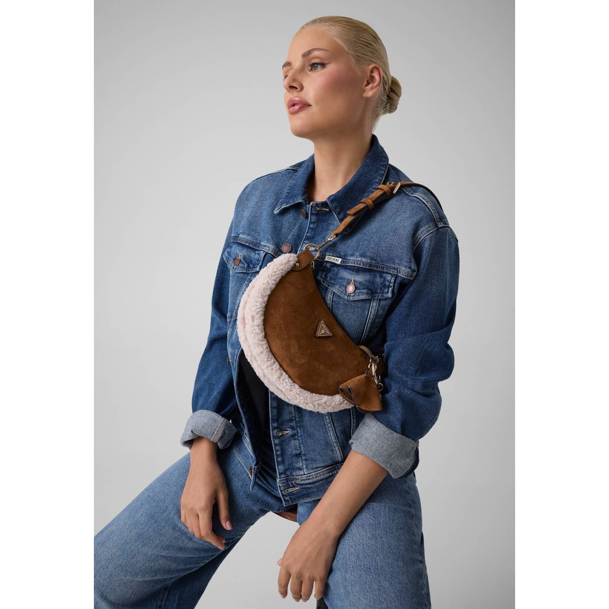 Sac À Épaule Katie marron, GUESS