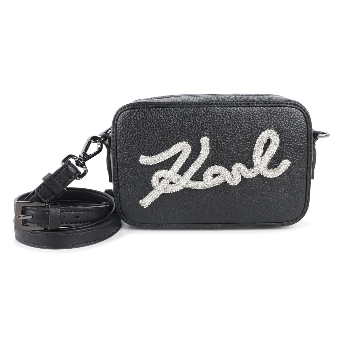 Sac à main, tissu granulé et lisse black, KARL LAGERFELD KIDS