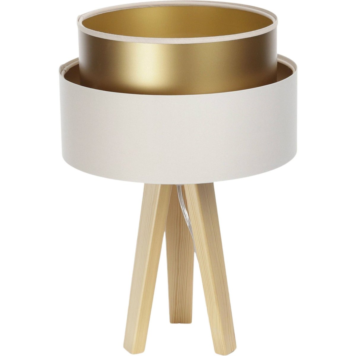 Lampe à poser en satin, DUO ELLEGANT crème satinée avec intérieur doré, BPS KONCEPT