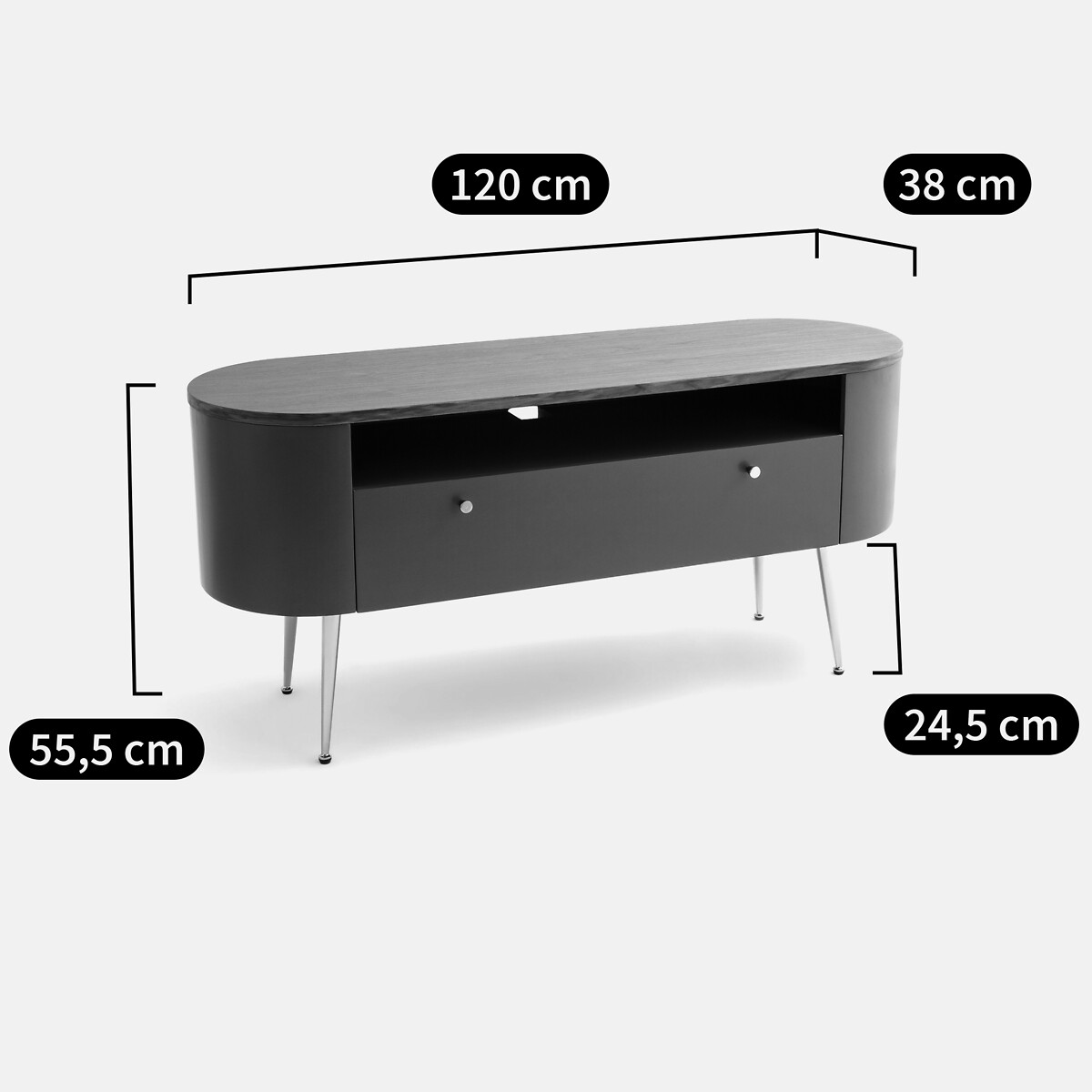Mueble bajo para TV vintage TOPIM verde / nogal, LA REDOUTE INTERIEURS