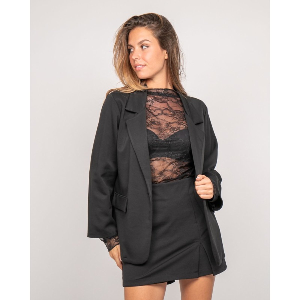 Blazer Molleton Unora noir, DONA LISA