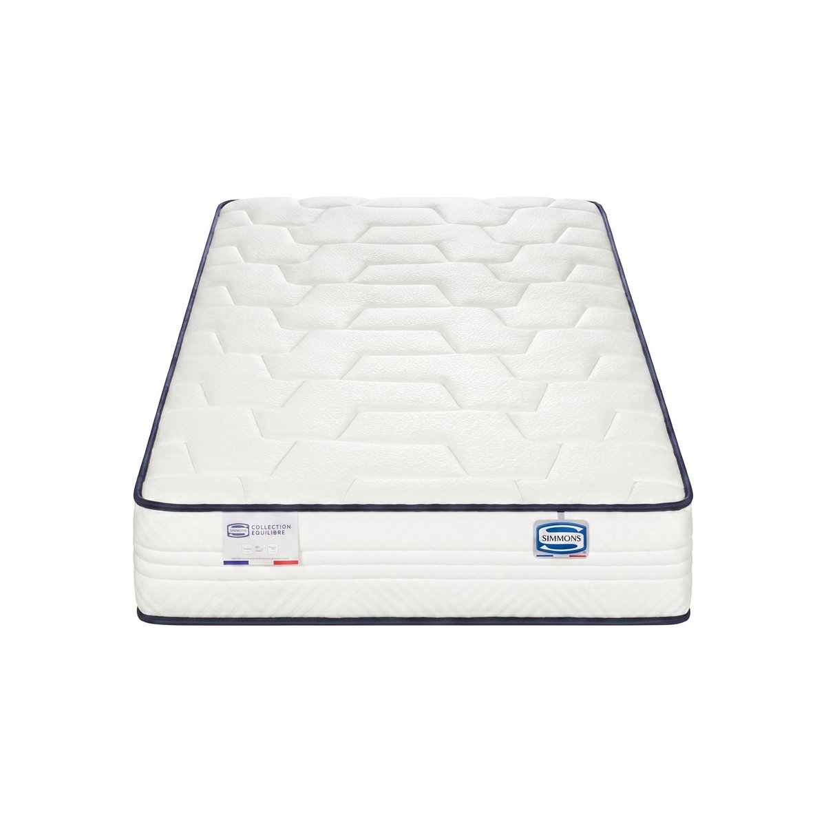 Matelas L'INTEMPOREL 140x190, ressorts ensachés, extra ferme, H24 blanc, SIMMONS