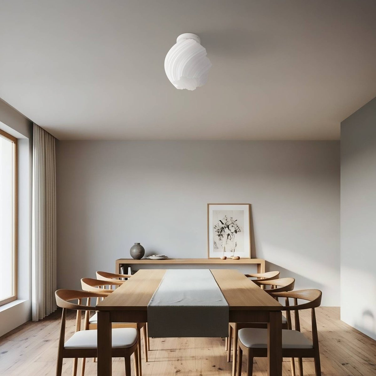 Plafonnier moderne, Nuvia blanc, LINDBY