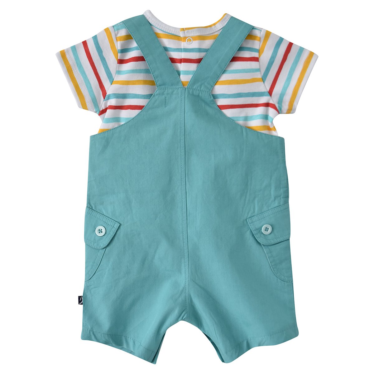 T-shirt salopette bebe ÉtÉ emigdio bleu, SUCRE D'ORGE