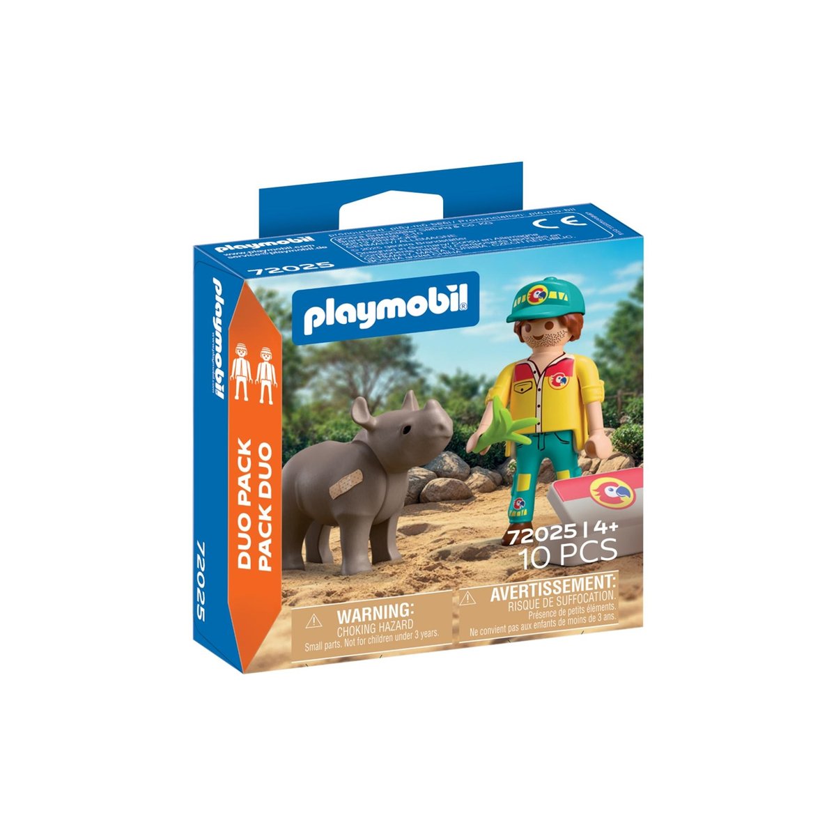 DuoPack Soigneur et rhinocéros multicolore, PLAYMOBIL