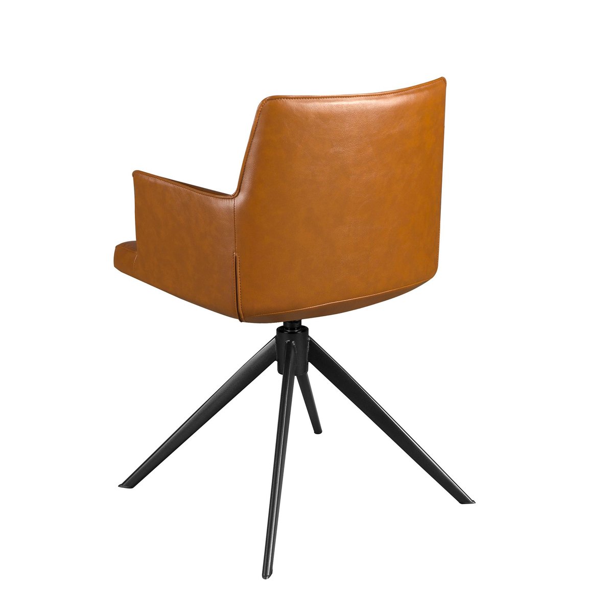 Chaise pivotante en simili cuir brun cognac | noir, ANGEL CERDA