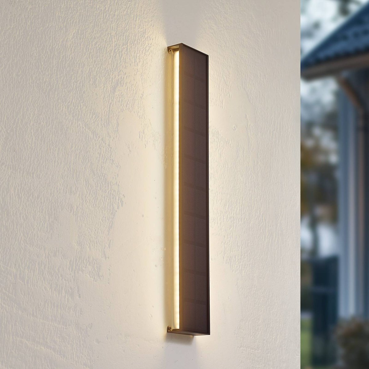Lampe solaire en aluminiumLED, Laarni noir, blanc, LINDBY