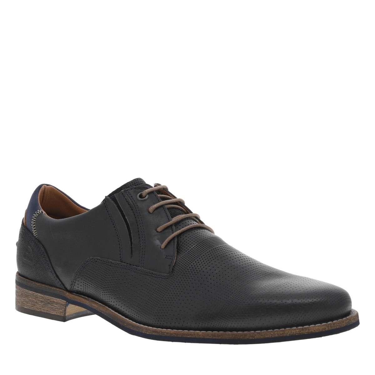 Derbies cuir talon plat noir, BULLBOXER