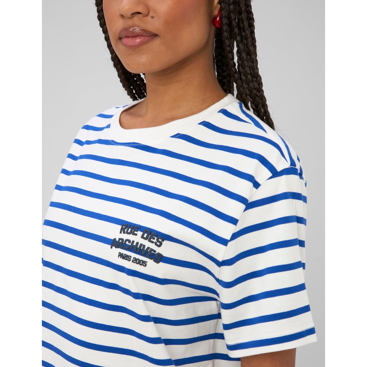 T-shirt rayé manches courtes bleu, BZB