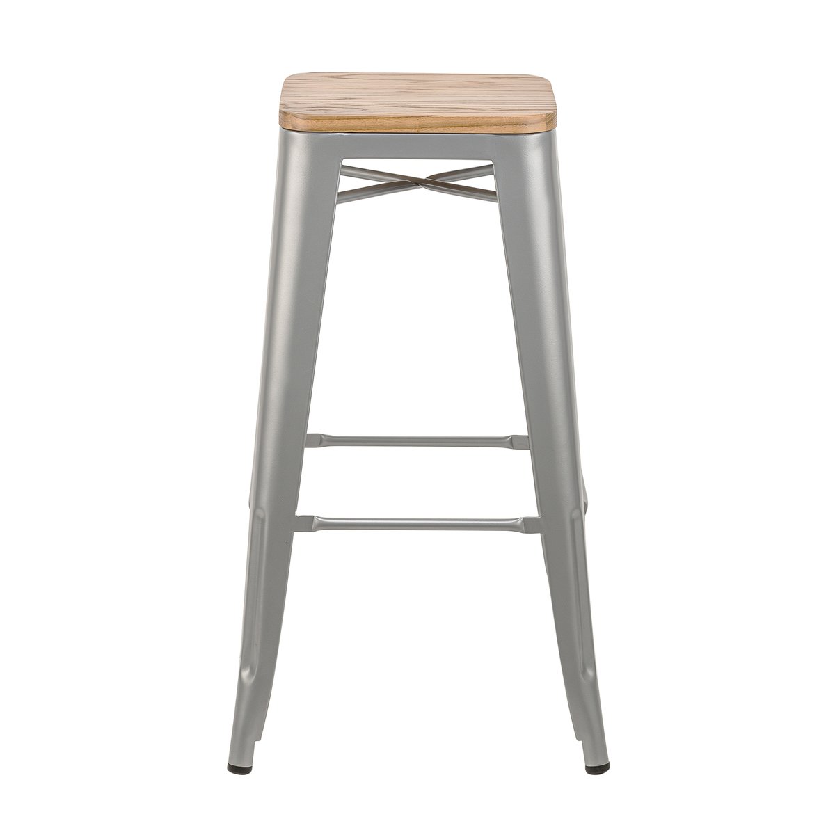 Lot de 4 tabourets de bar en métal, NASH gris metallique, NORDLYS