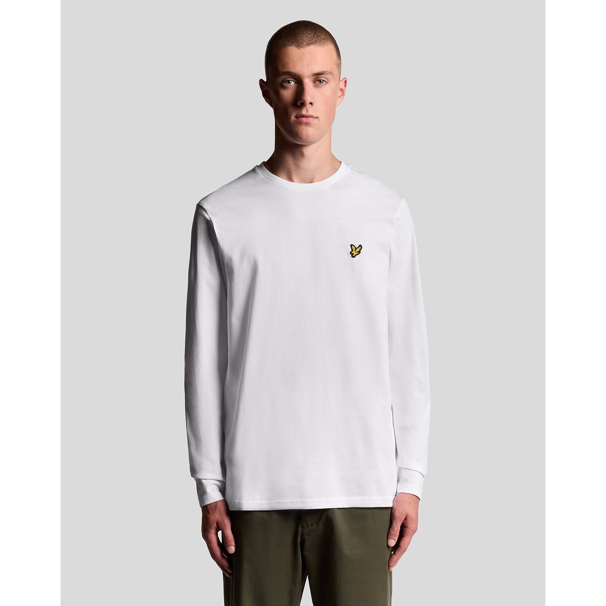 T-shirt manches longues en coton blanc, LYLE & SCOTT