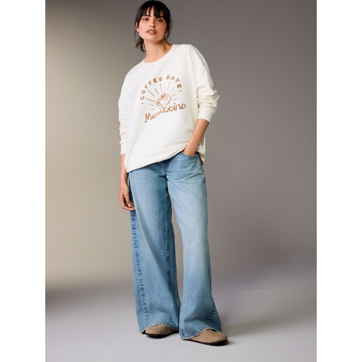 Ensemble sweat mini moi maternité, 2 pièces crème, NEXT