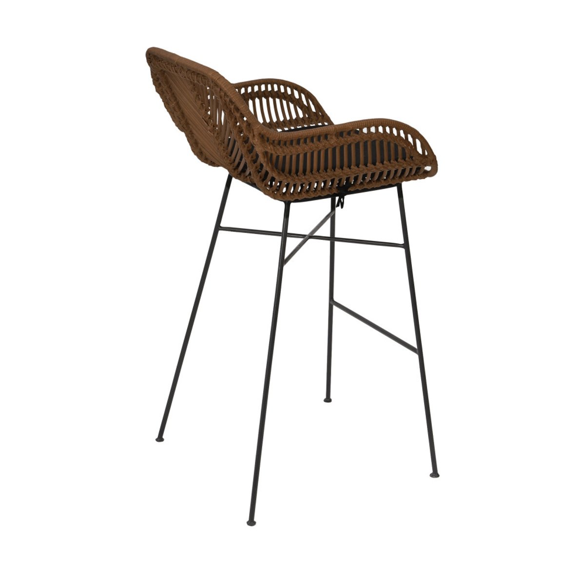 Lot de 2 tabourets de bar en rotin H68cm- NUNUHAI bois foncé, DRAWER