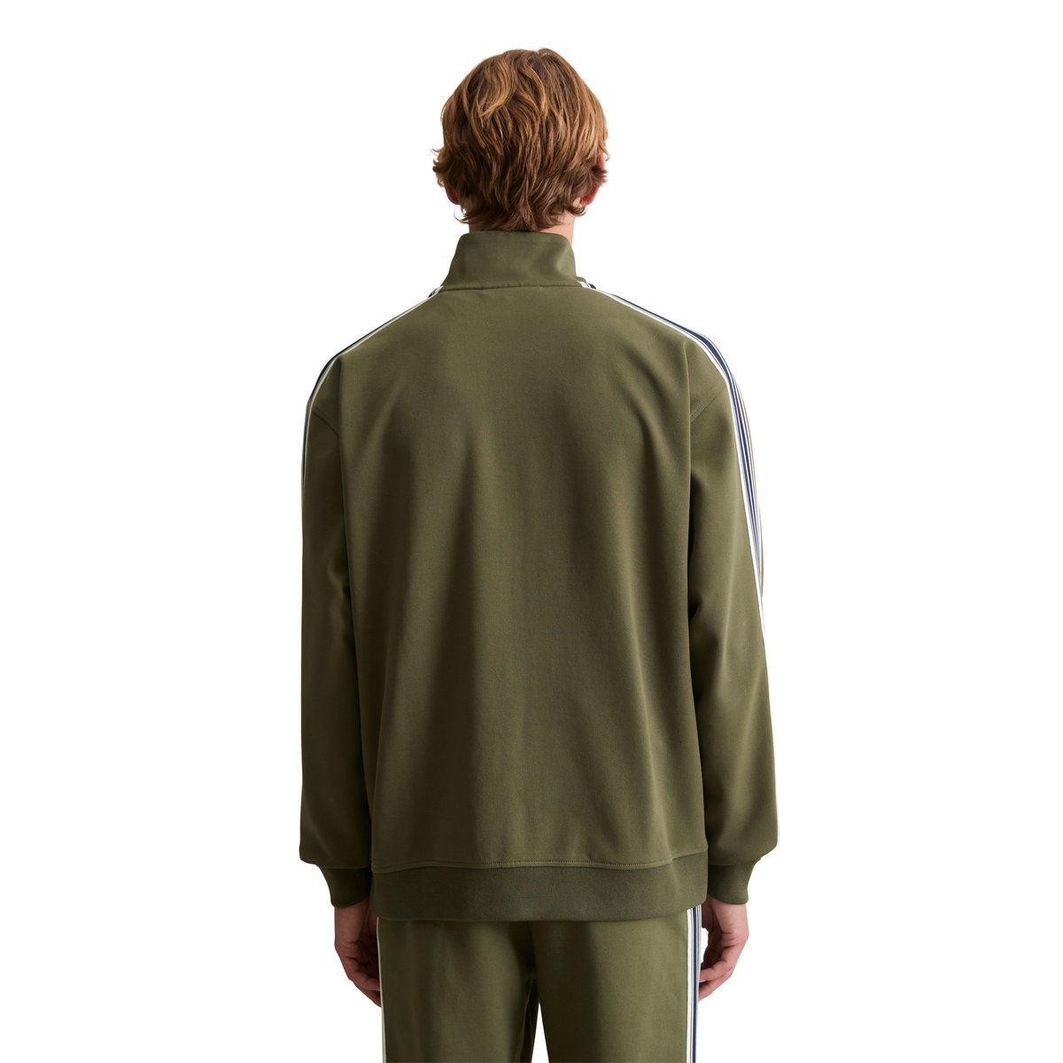 Veste de survêtement relaxed avec bandes contrastées vert foncé, MARC O’POLO DENIM