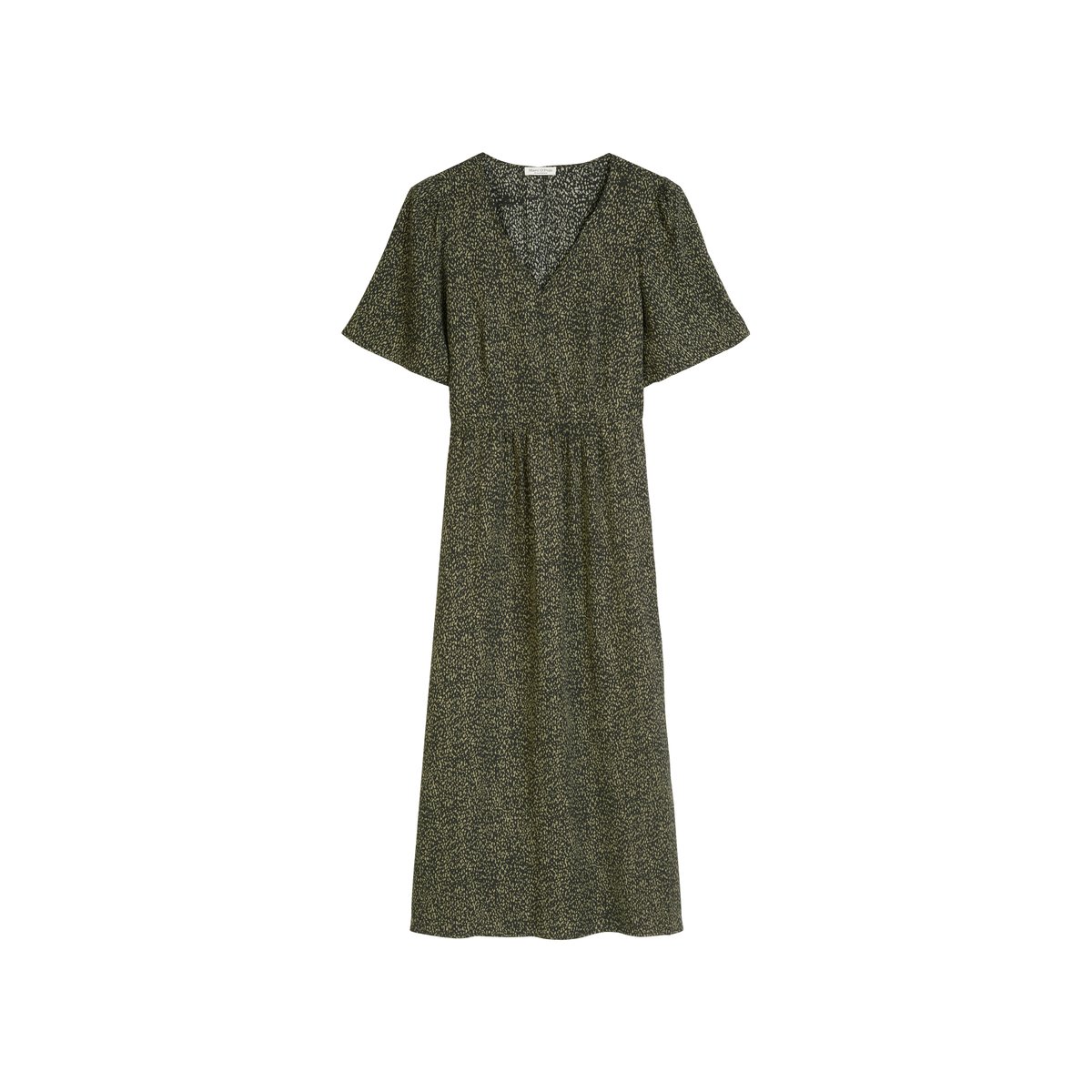 Robe à taille élastique flare en sergé de viscose fluide noir, MARC O'POLO
