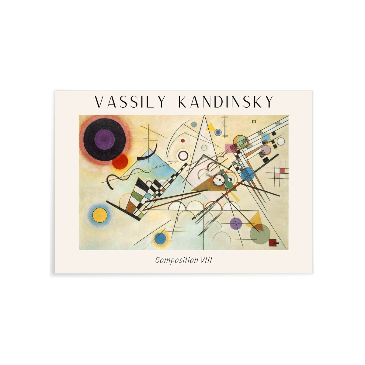 Affiche Vassily Kandinsky Composition VIII blanc, L'AFFICHERIE