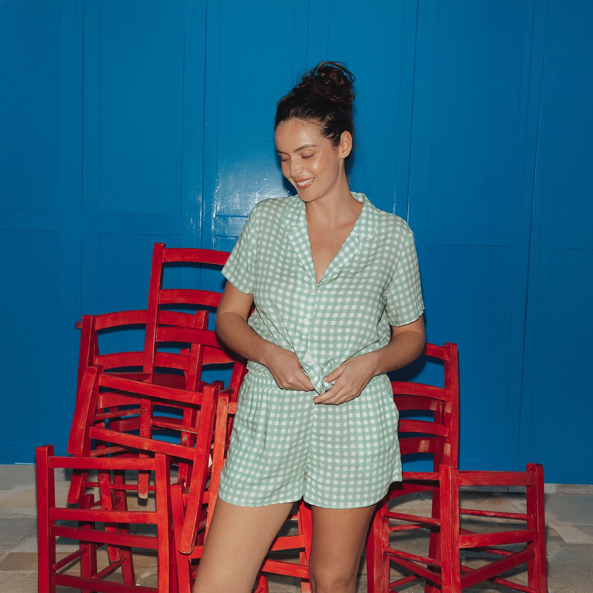 Short pyjama JUILLET multico vert, ROUGEGORGE LINGERIE