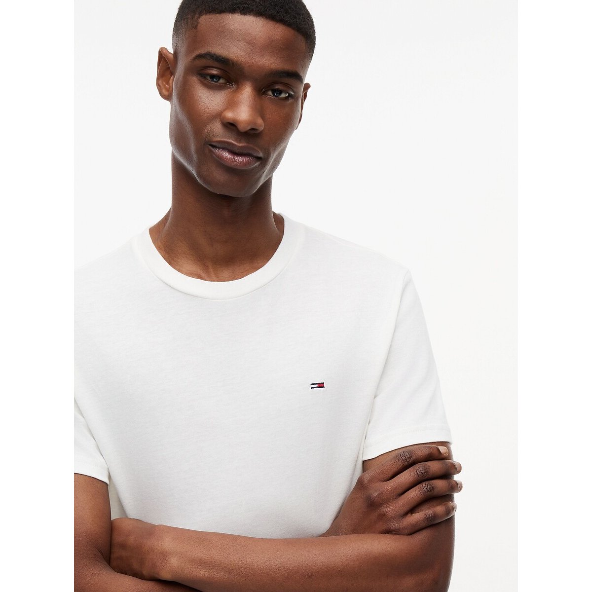 Pack of 2 Short Sleeve Slim Fit T-Shirts ecru + blue, TOMMY JEANS