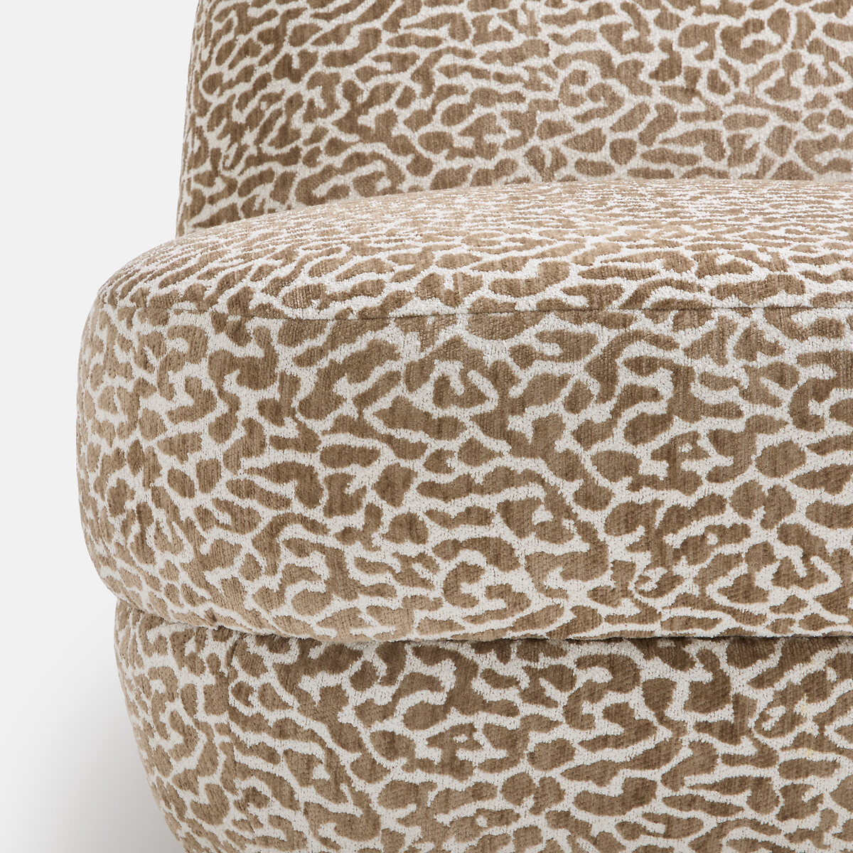Cadeirão lounge compacto, tecido bouclé com motivo de leopardo, OLTO leopardo, LA REDOUTE INTERIEURS
