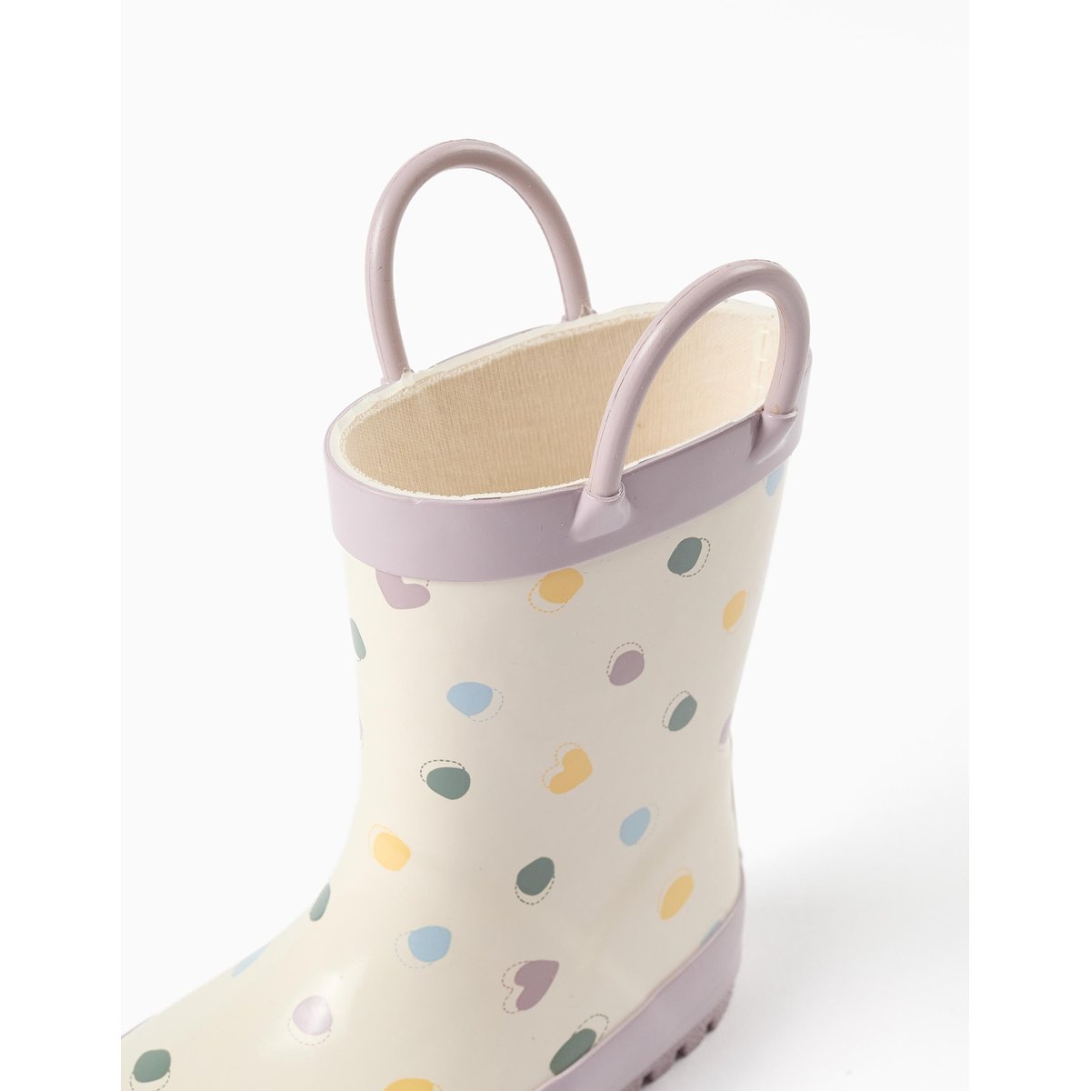 Bottes de pluie avec anses et motif à pois mauve clair, ZIPPY