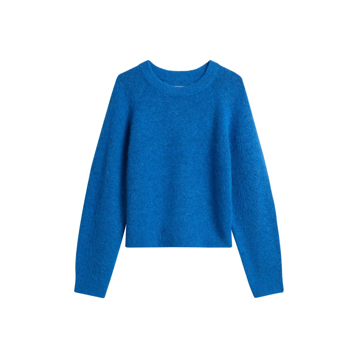 Pull en maille relaxed en mélange de laine d'alpaga douillette bleu moyen, MARC O’POLO DENIM