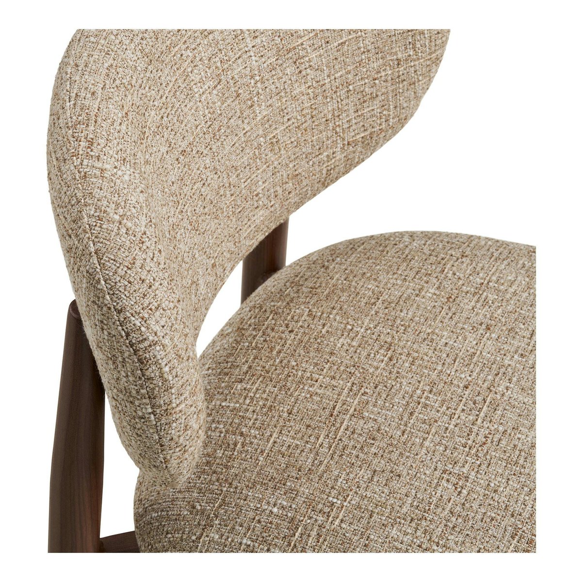 Chaise rétro en tissu, structure bois (lot de 2) BEGO brun clair, PIER IMPORT