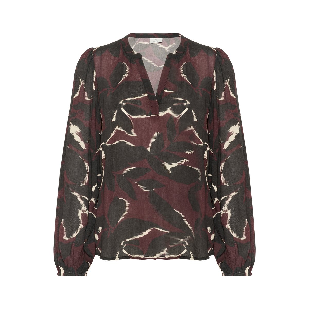 Blouse à manches longues rouge noir windsor wine/black flower, KAFFE