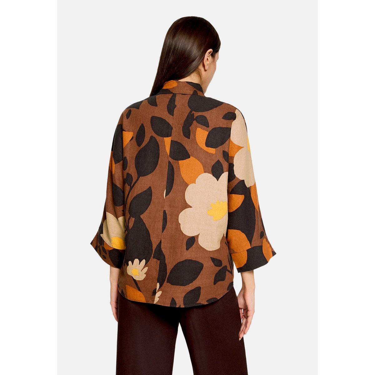 Chemisier oversize à motifs marron/marron, CARTOON