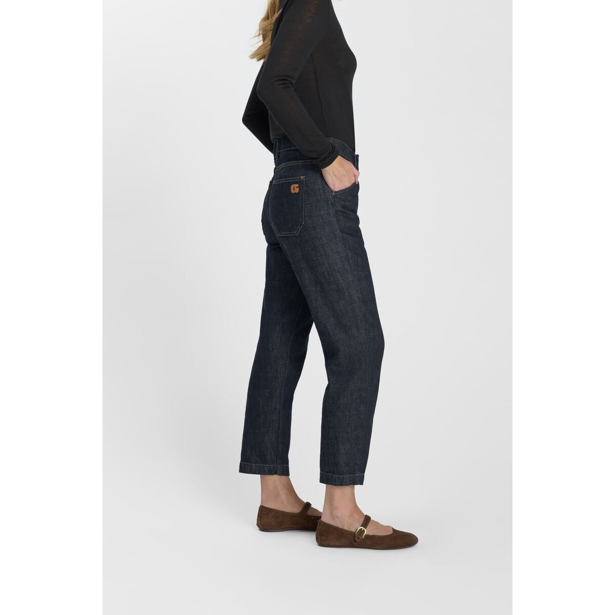Jeans loose, large 400/60 girlfriend , 7/8ème blue, LE TEMPS DES CERISES
