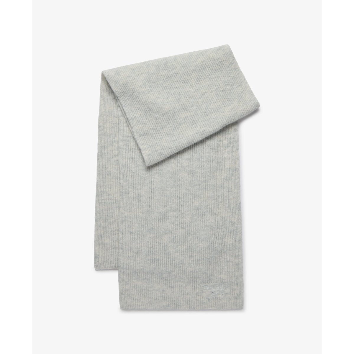 Écharpe Heritage en Maille Côtelée gris glacier chiné, SUPERDRY