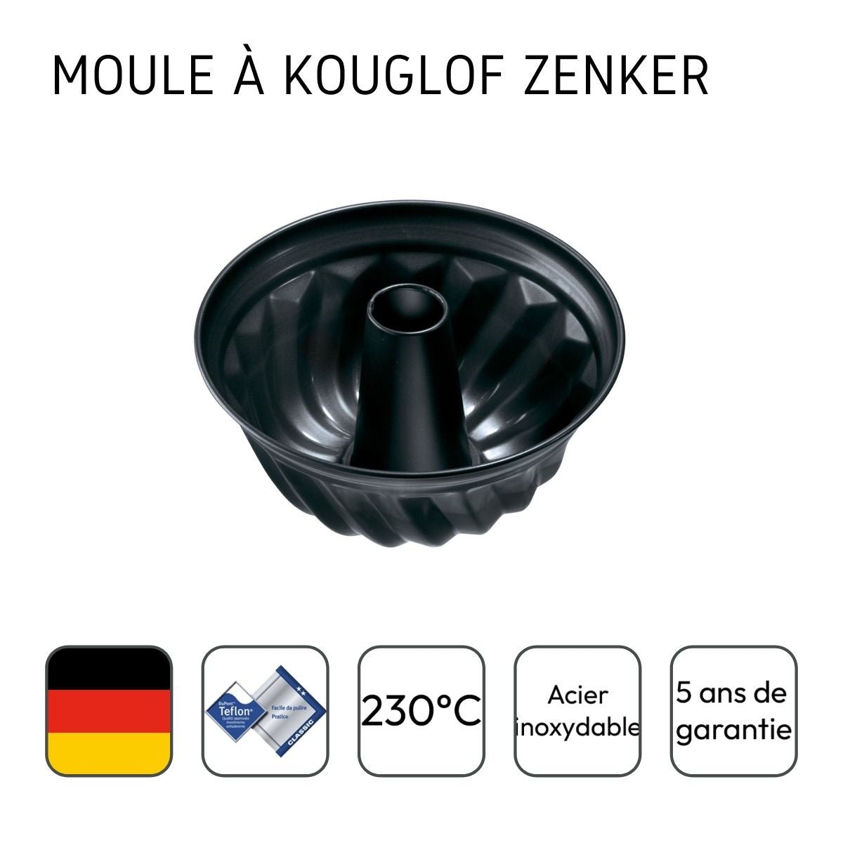 Moule à kouglof BLACK METALLIC noir, ZENKER