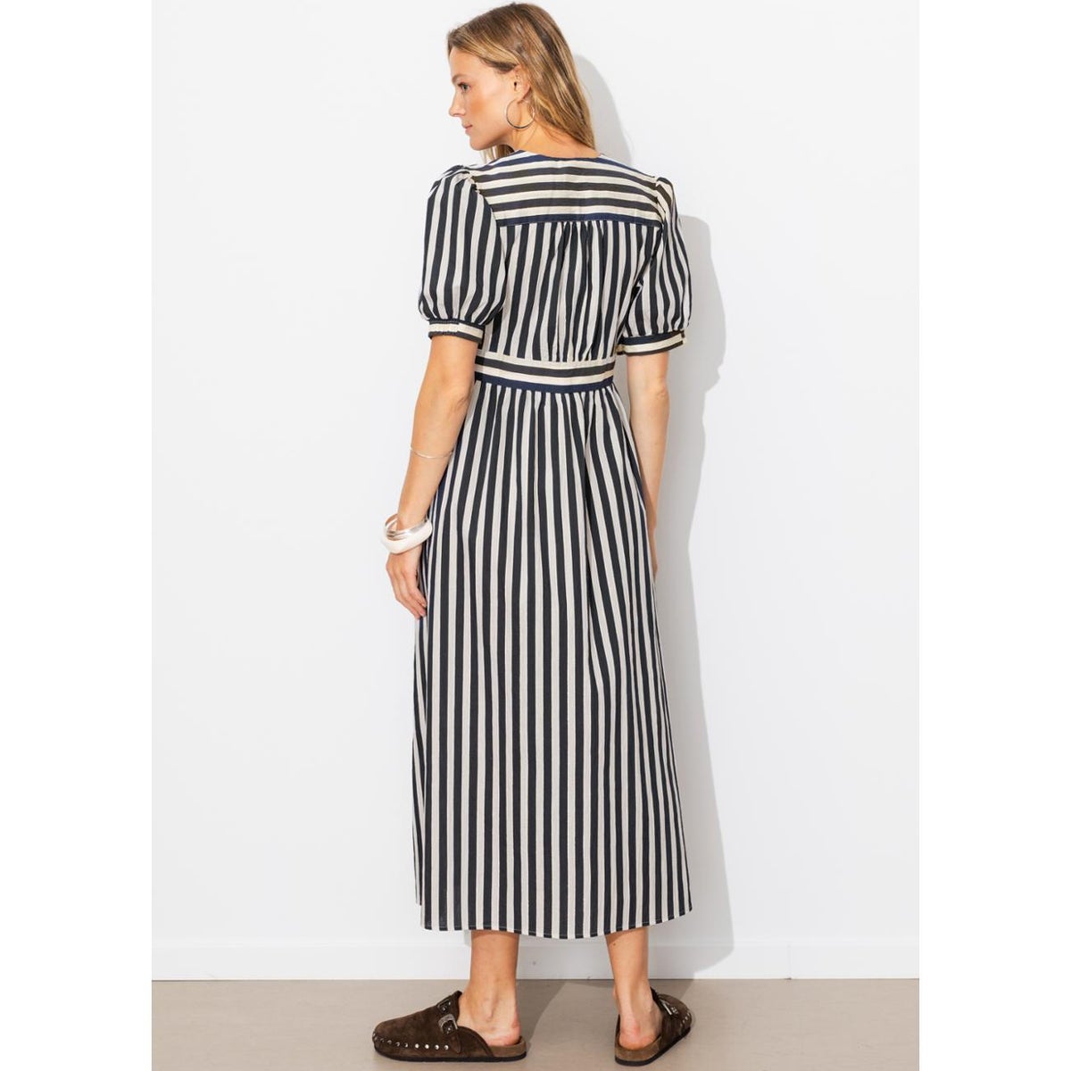 Robe longue rayée rayé marine, PROMOD