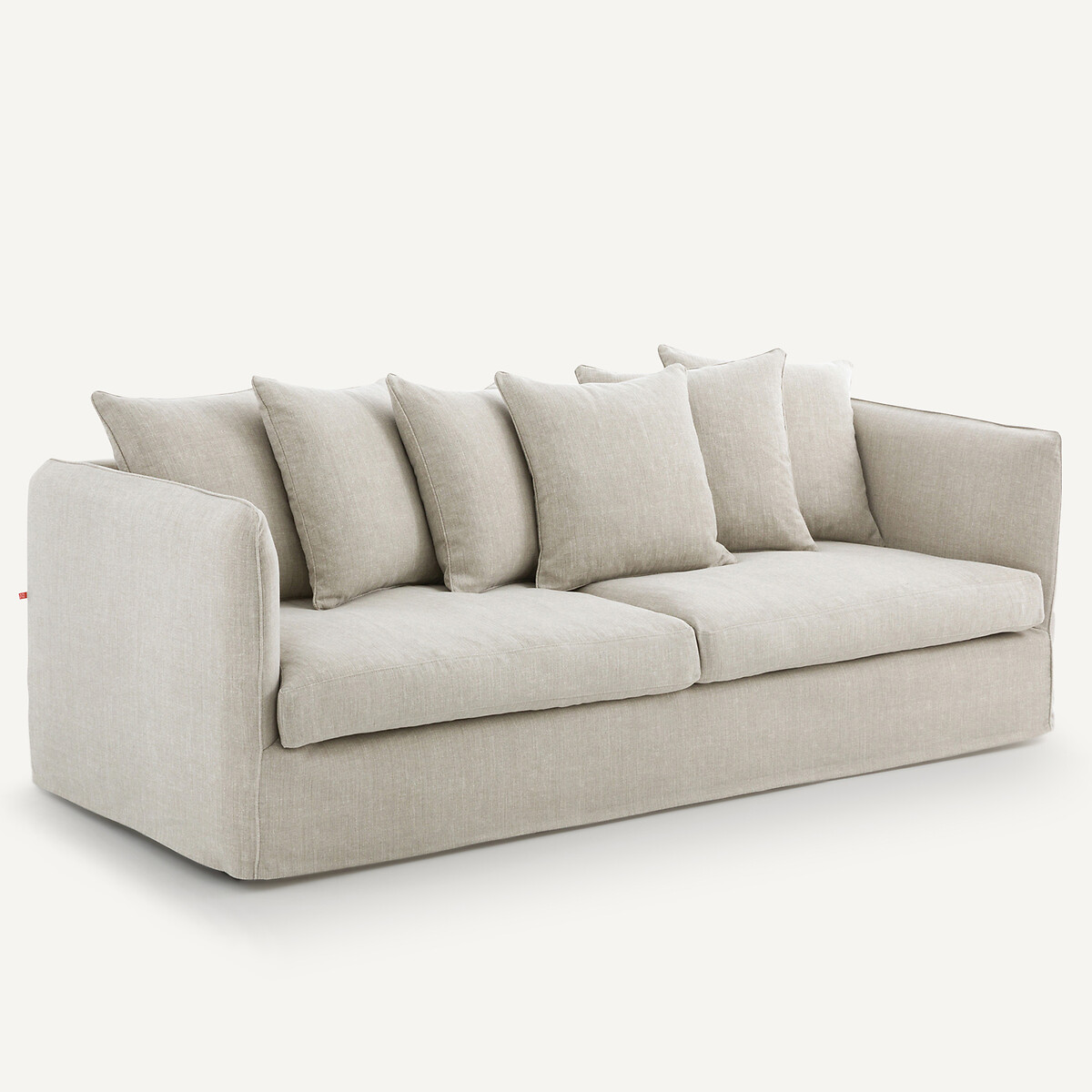 Sofá de 3, 4 o 5 plazas, de algodón y lino, Néo Chiquito beige              , AM.PM