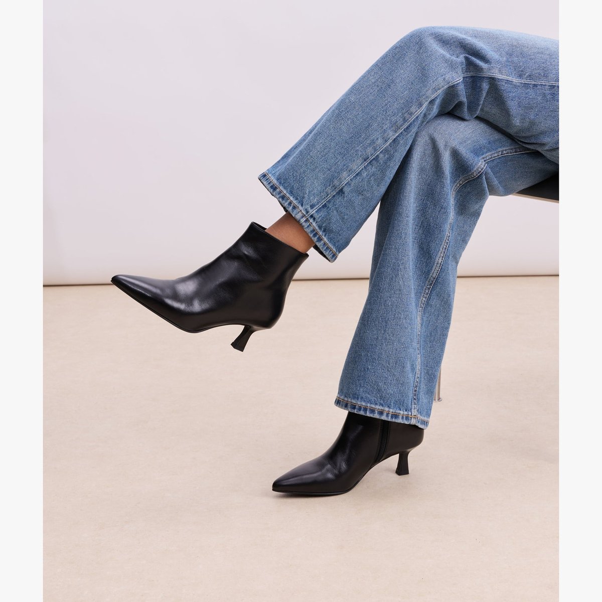 Boots À Talon en cuir JILLA noir, BOCAGE