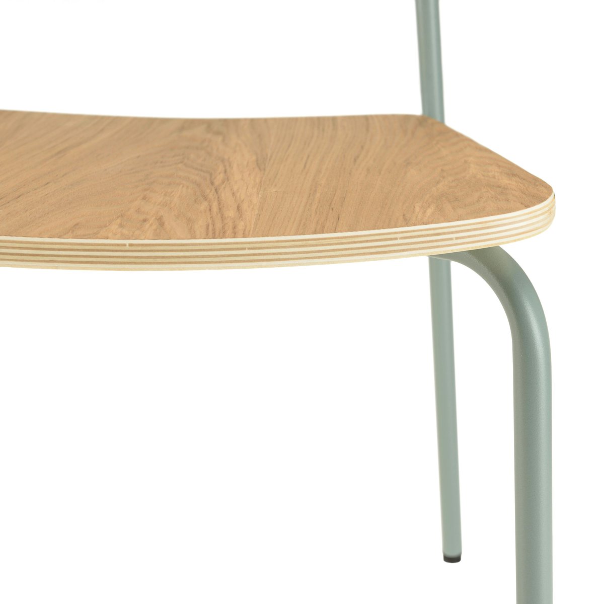 Chaise bois et métal vert pale style écolier (lot de 2) TIM bois naturel, PIER IMPORT