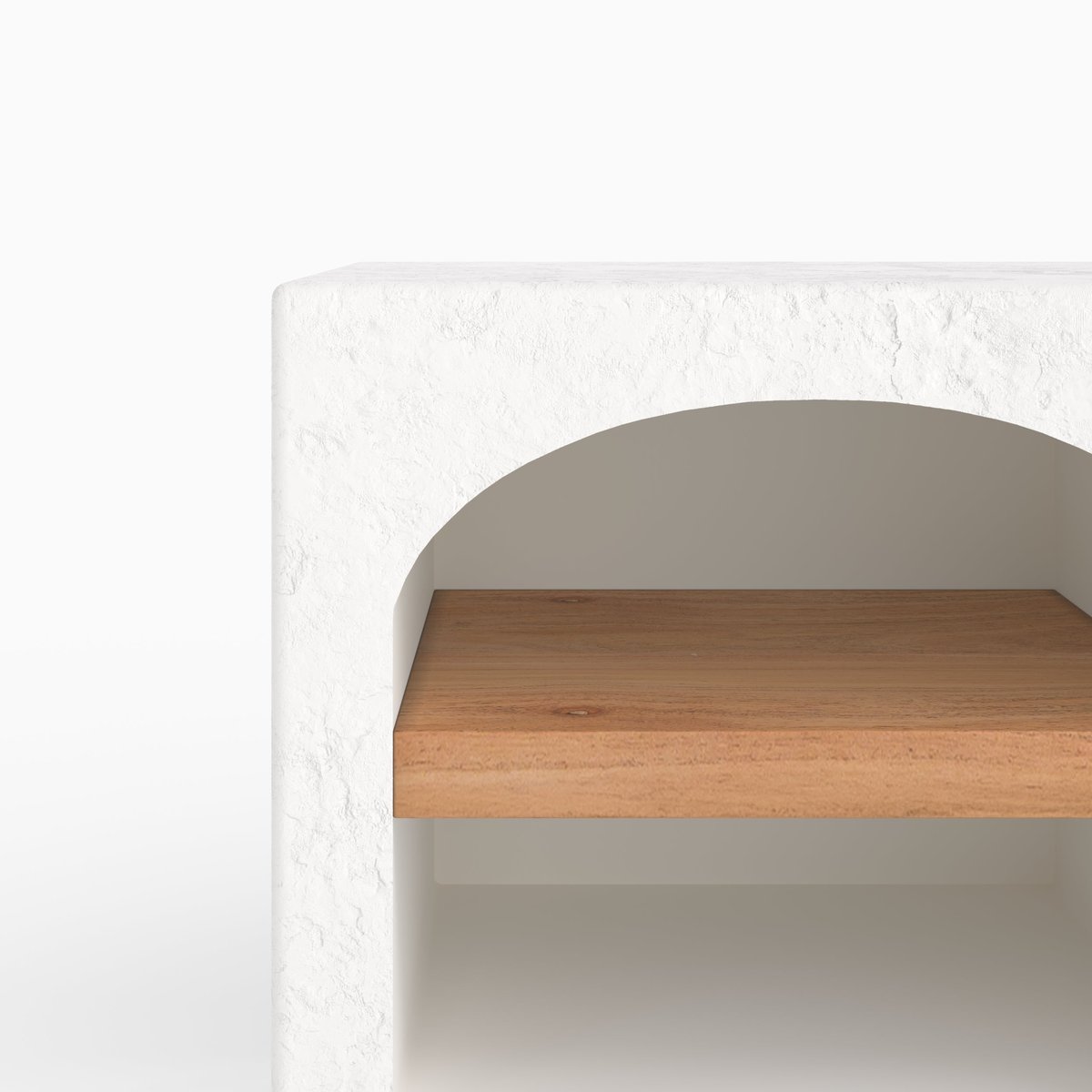 Table de chevet en cassé et bois d'acacia - FIRA blanc cassé, MAISON PAVANE