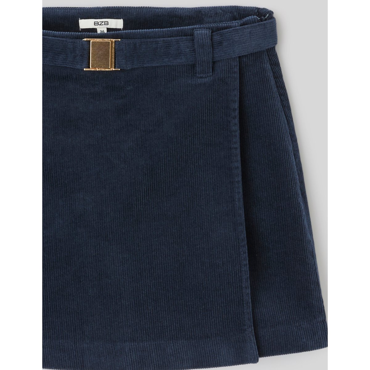 Jupe short en velours bleu foncé, BZB