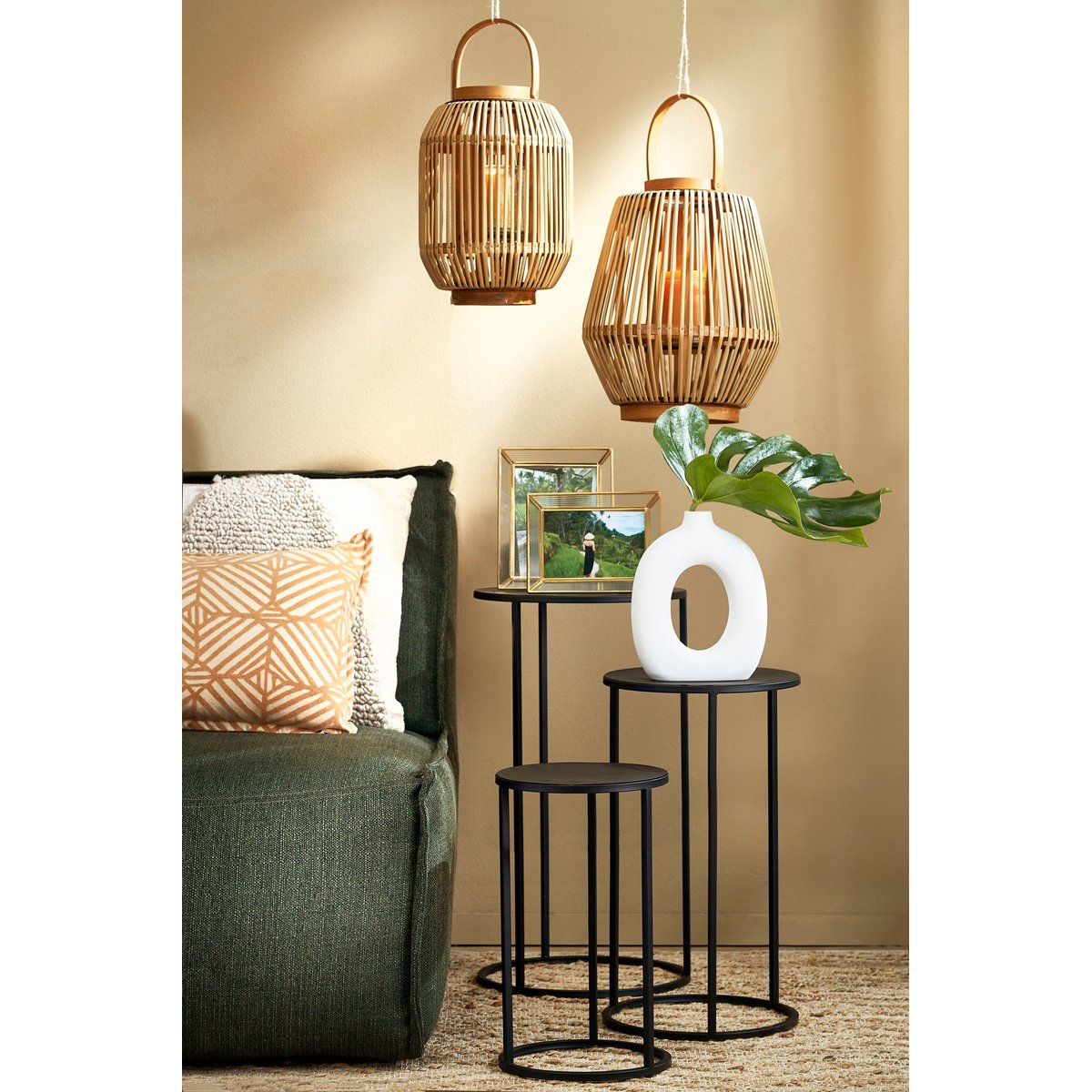Lot de 3 tables d'appoint H70 cm QUINTY noir, MICA DECORATIONS