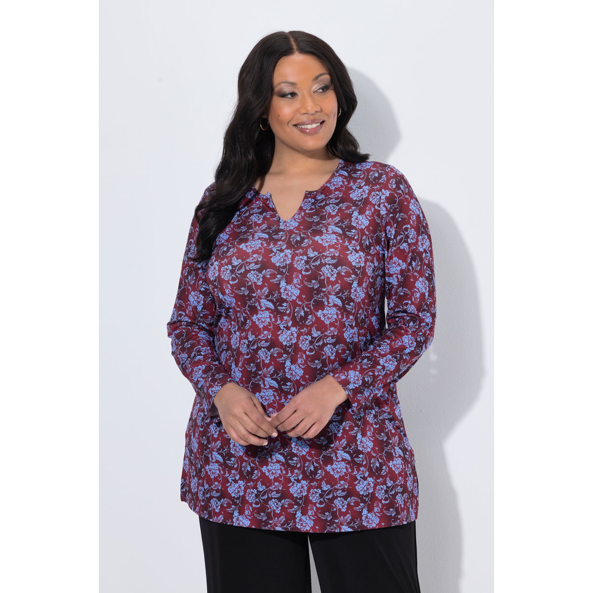 T-shirt long rouge bordeaux, ULLA POPKEN