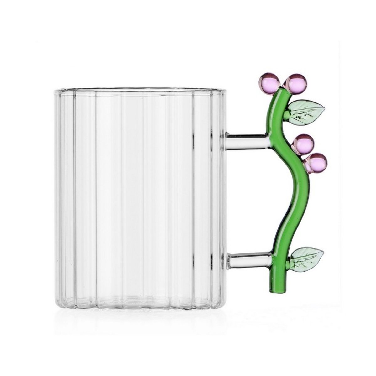 Mug verre anse fleurs sculptées BOTANICA multicolore, ICHENDORF