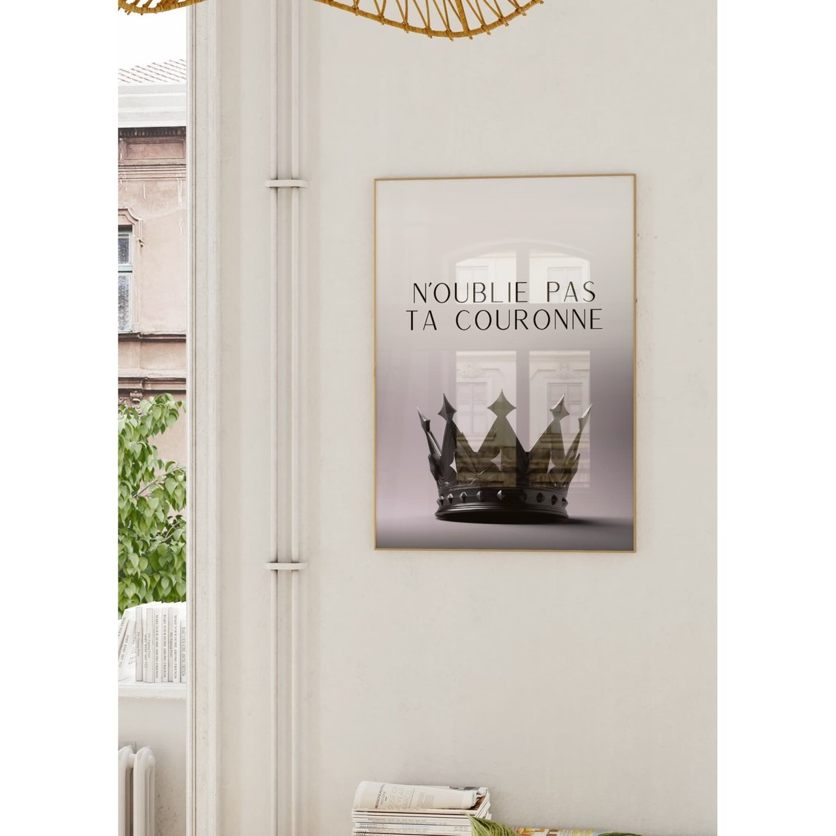 Affiche Motivation N'oublie Pas Ta Couronne blanc, L'AFFICHERIE