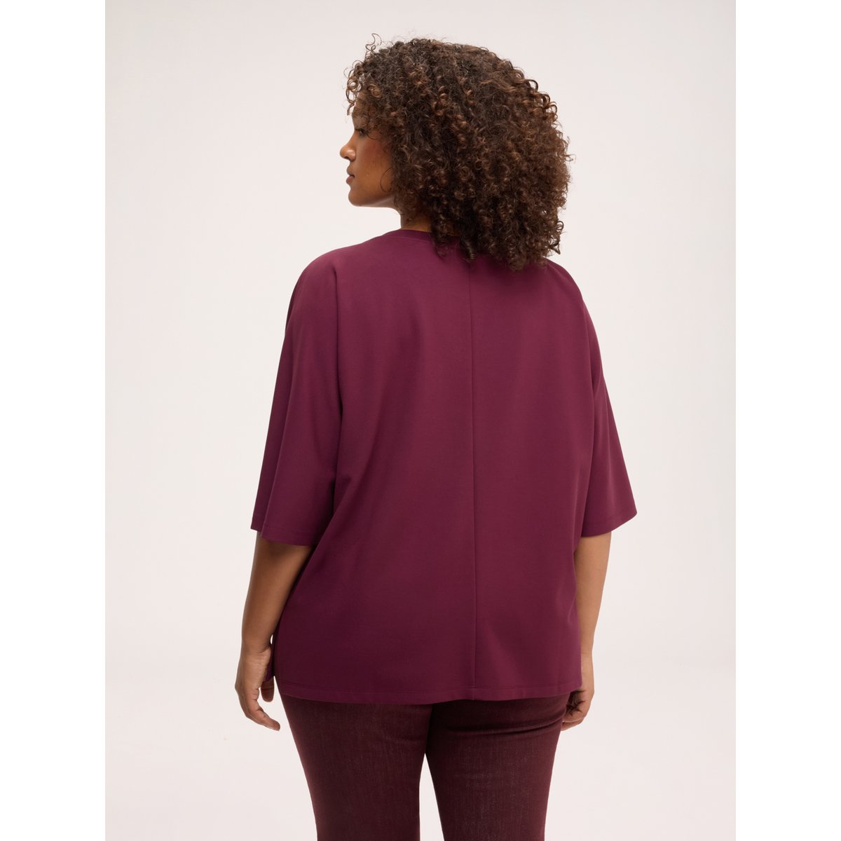 Sweat avec application burgundy, FIORELLA RUBINO