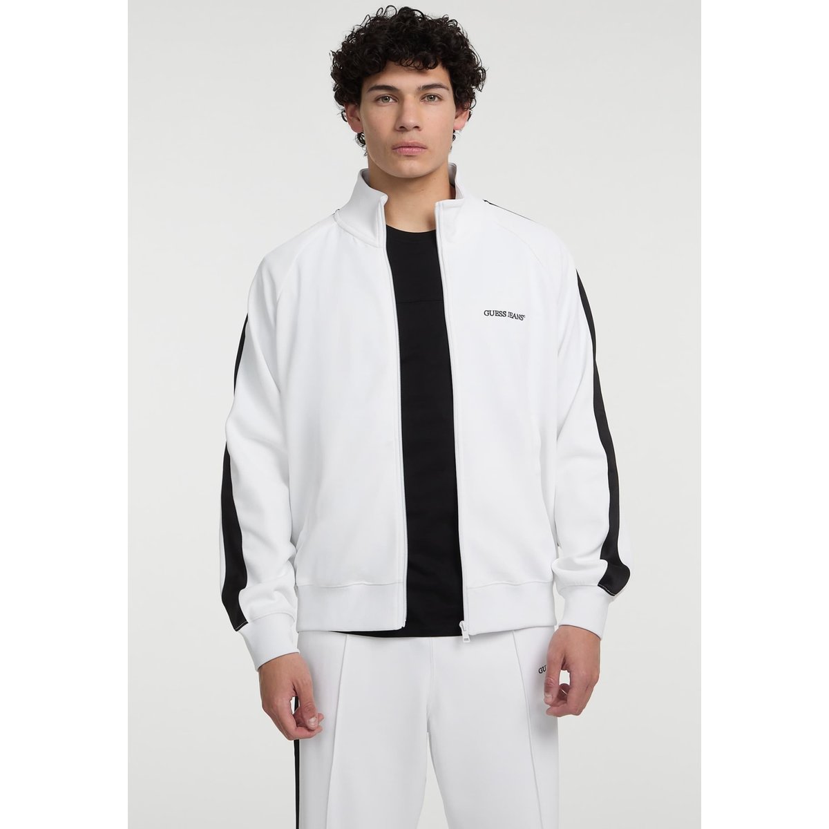 Sweat-Shirt Avec Bande Contrastée Sur Le Côté blanc, GUESS