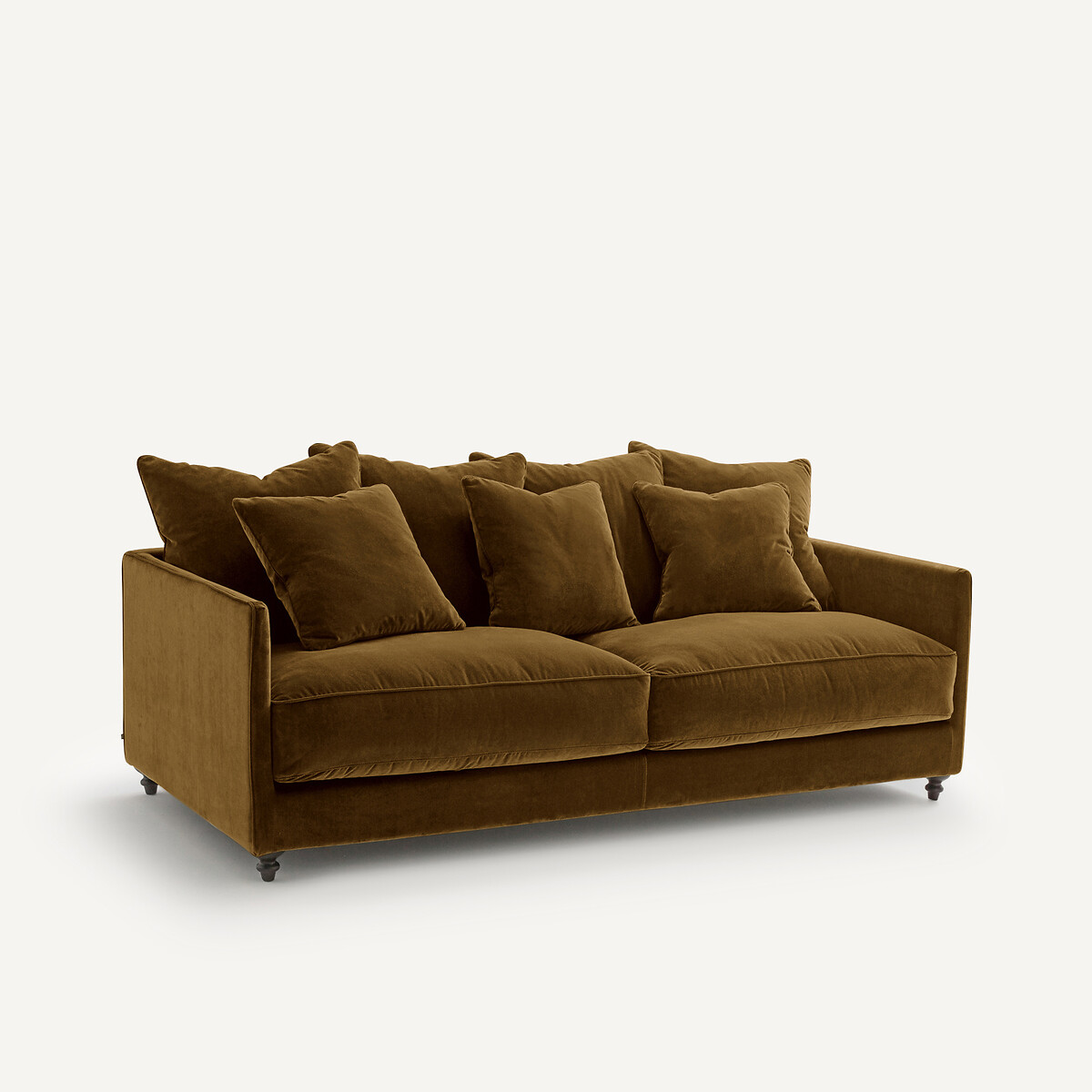 Canapé 3P convertible velours, Lazare bronze, AM.PM